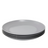 Stack of gray plates on a white background