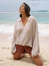 Sade Top - Burgundy Stripes - Sumiye Co