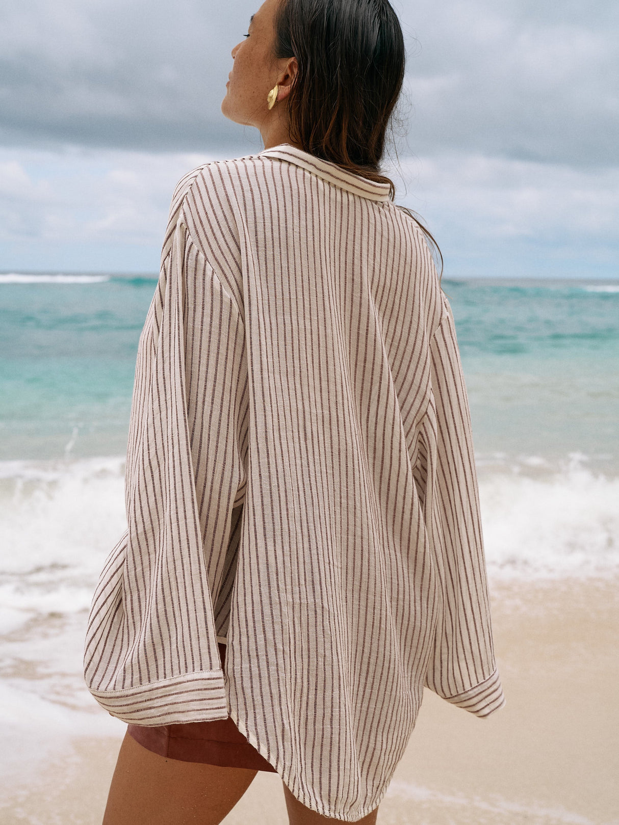 Sade Top - Burgundy Stripes - Sumiye Co