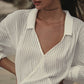 Sade Top - White Stripes by The Handloom
