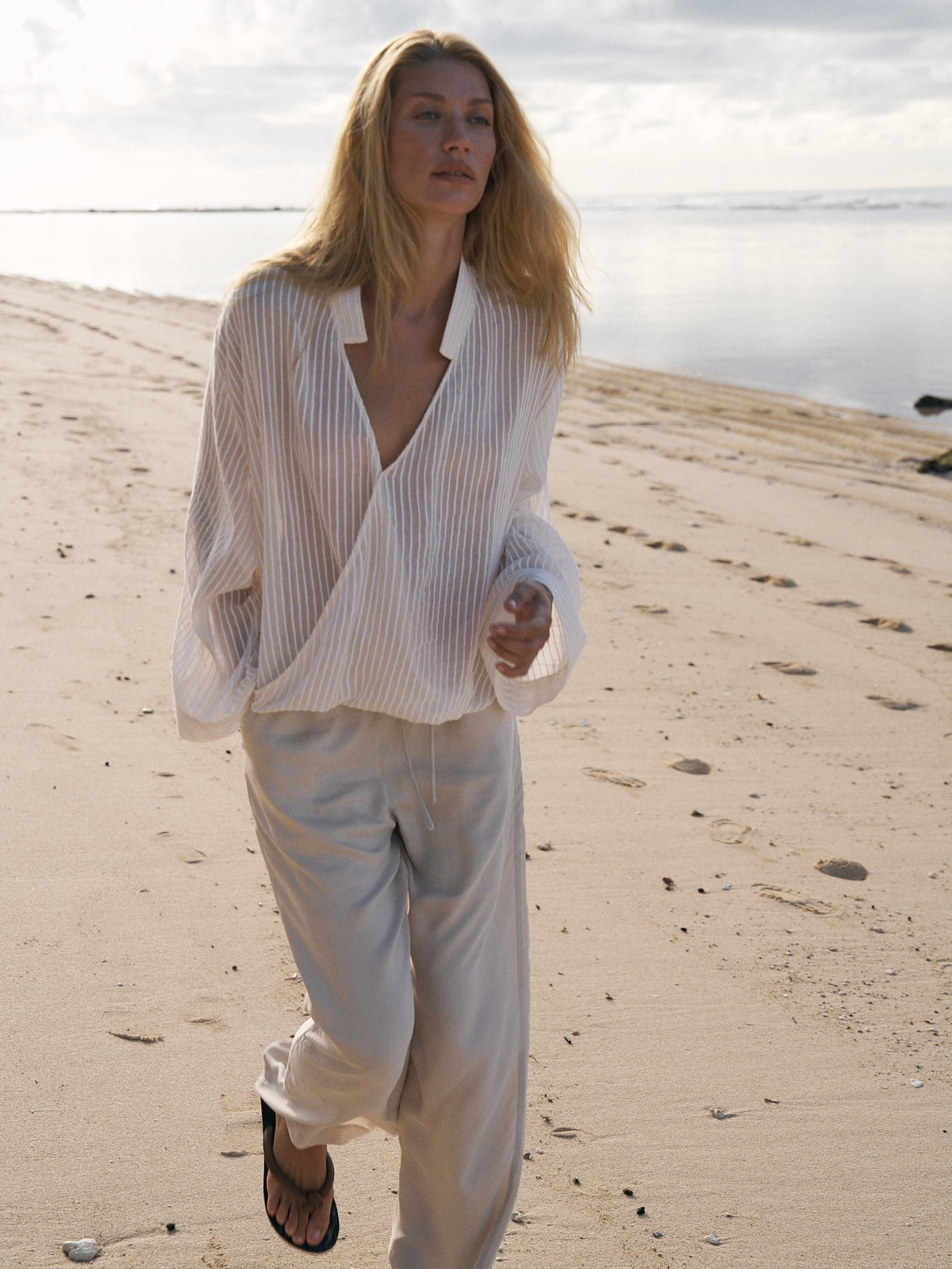 Sade Top - White Stripes - Sumiye Co