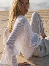 Sade Top - White Stripes - Sumiye Co