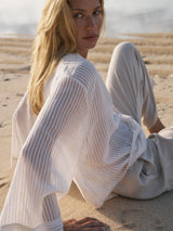 Sade Top - White Stripes - Sumiye Co