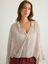 Sade Top - Burgundy Stripes - Sumiye Co