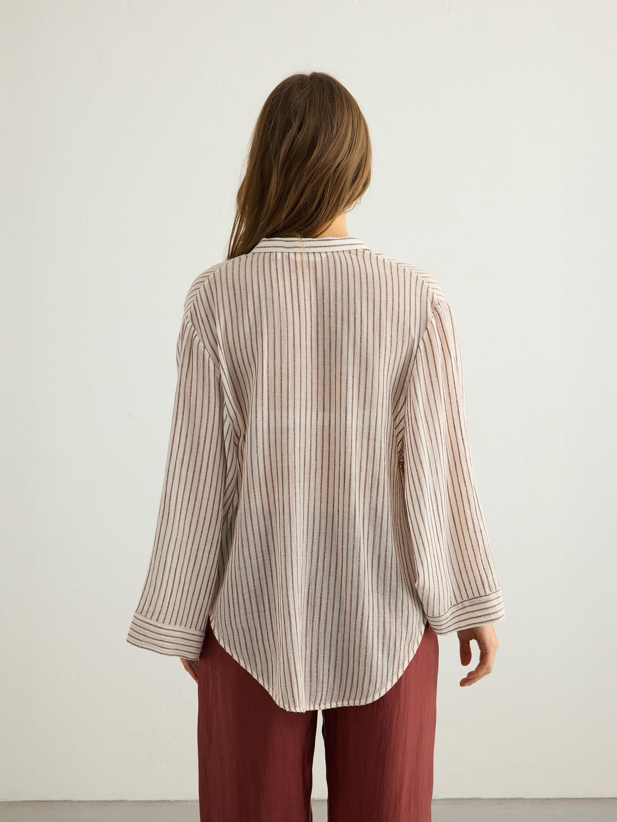 Sade Top - Burgundy Stripes - Sumiye Co