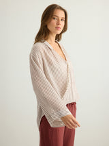 Sade Top - Burgundy Stripes - Sumiye Co