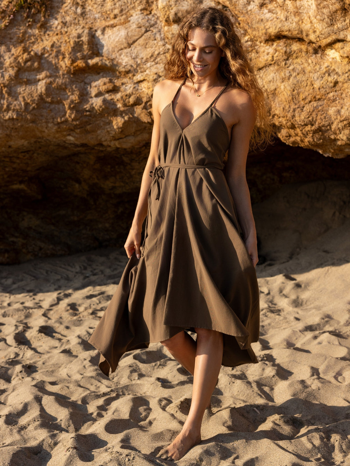 Sage Maxi Dress - Khaki Green - Sumiye Co