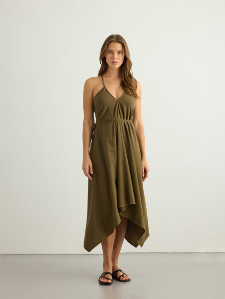 Sage Maxi Dress - Khaki Green - Sumiye Co