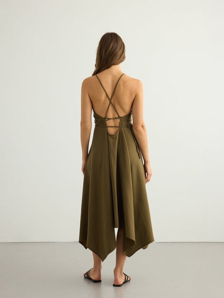 Sage Maxi Dress - Khaki Green - Sumiye Co