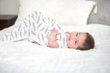 Baby Sleep Sack | Bamboo Muslin - Blue Whales - Sumiye Co
