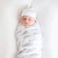 Baby Swaddle | Bamboo Muslin - Blue Whales