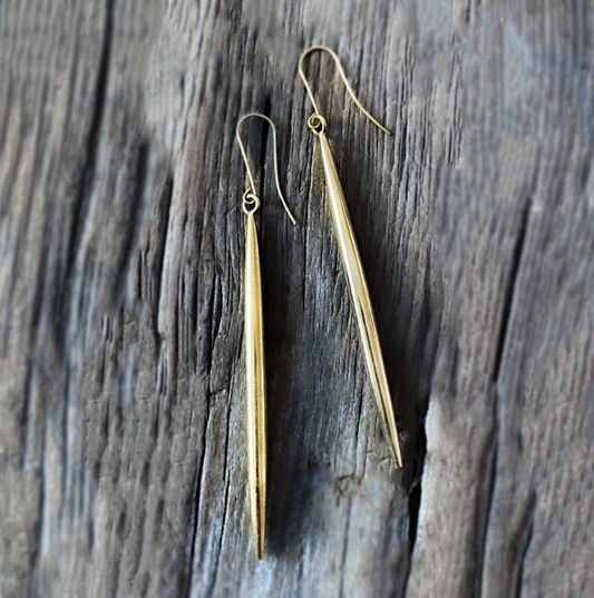 Drop Earrings | 'Brass Spike' Fair Trade Jewelry - Sumiye Co