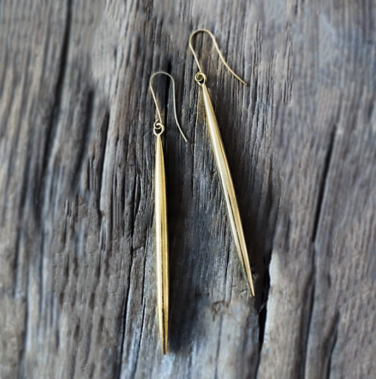 Drop Earrings | 'Brass Spike' Fair Trade Jewelry