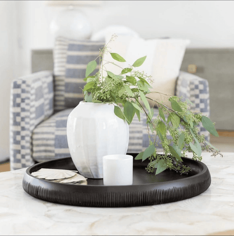 Hand-Carved Mango Wood Large Tray - Sumiye Co