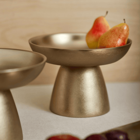 Antique Brass Small Pedestals Set of 2 - Sumiye Co