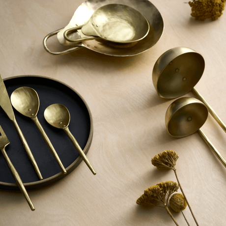 Forge Brass Flatware - Set of 4 - Sumiye Co