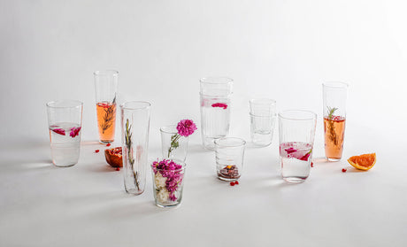 Etched Short Glasses Set of 6 - Sumiye Co