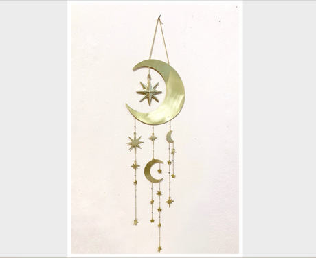 Starry Night Celestial Moon and Star Dreamcatcher - Sumiye Co