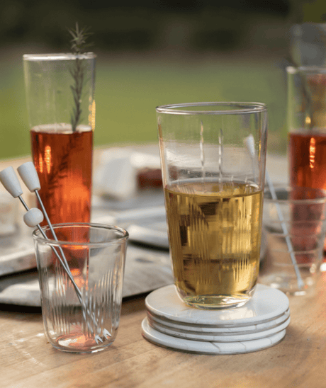 Etched Tall Glasses Set of 6 - Sumiye Co