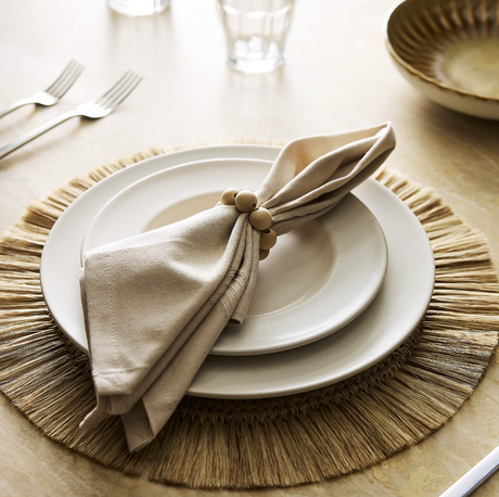 Wooden Spheres Napkin Ring - Set of 4 - Sumiye Co