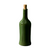 Green bottle with cork and garlic on a white background