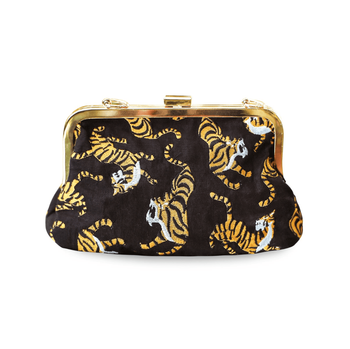Sumatran Tiger Clutch Bag - Black - Sumiye Co