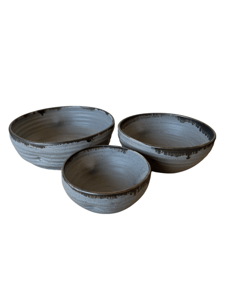 Luna Nesting Bowls | Farmhouse Style Stoneware Clay - Sumiye Co