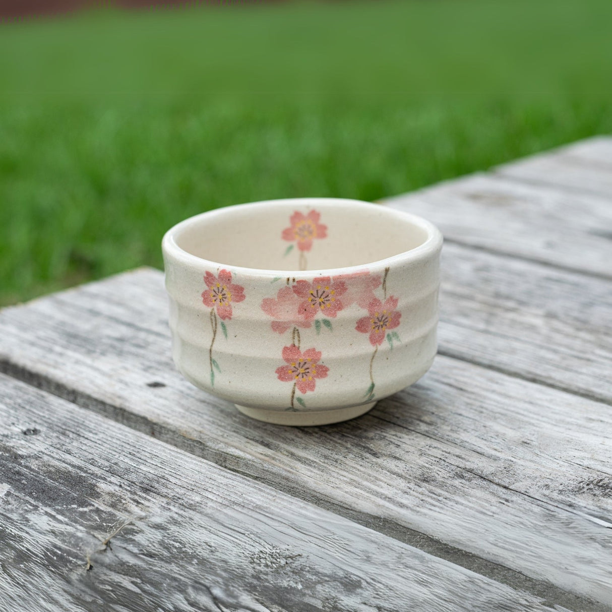 Pink Sakura Flowers Ceramic Matcha Bowl by Aprika Life - Sumiye Co