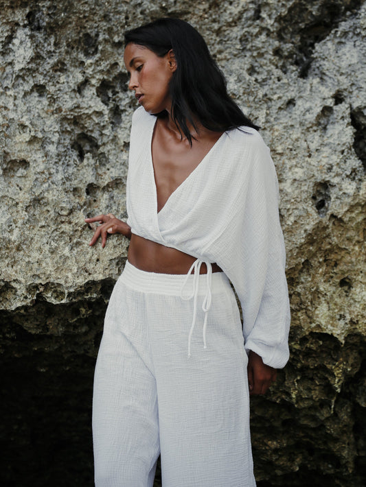 Siena Top - White by The Handloom