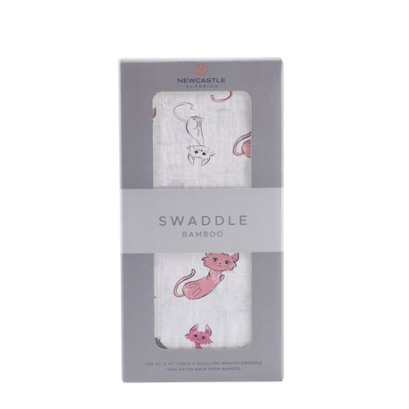 Playful Kitty Bamboo Muslin Swaddle-0