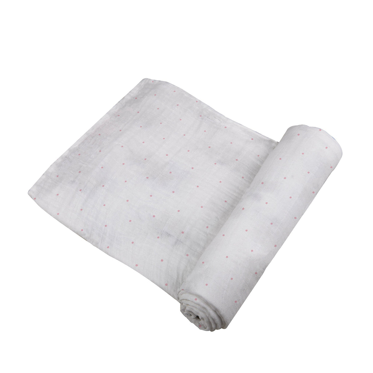 Pink Polka Dot Bamboo Muslin Swaddle-2