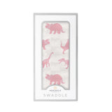 Pink Dinosaurs Bamboo Muslin Swaddle-0