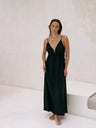 Sofia Ties Maxi Dress - Black - Sumiye Co