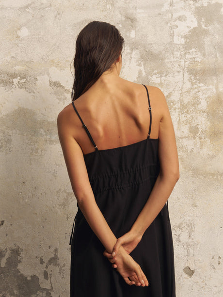 Sofia Ties Maxi Dress - Black - Sumiye Co