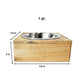 Stainless Steel Dog Bowl with Square Mango Wood Holder-3