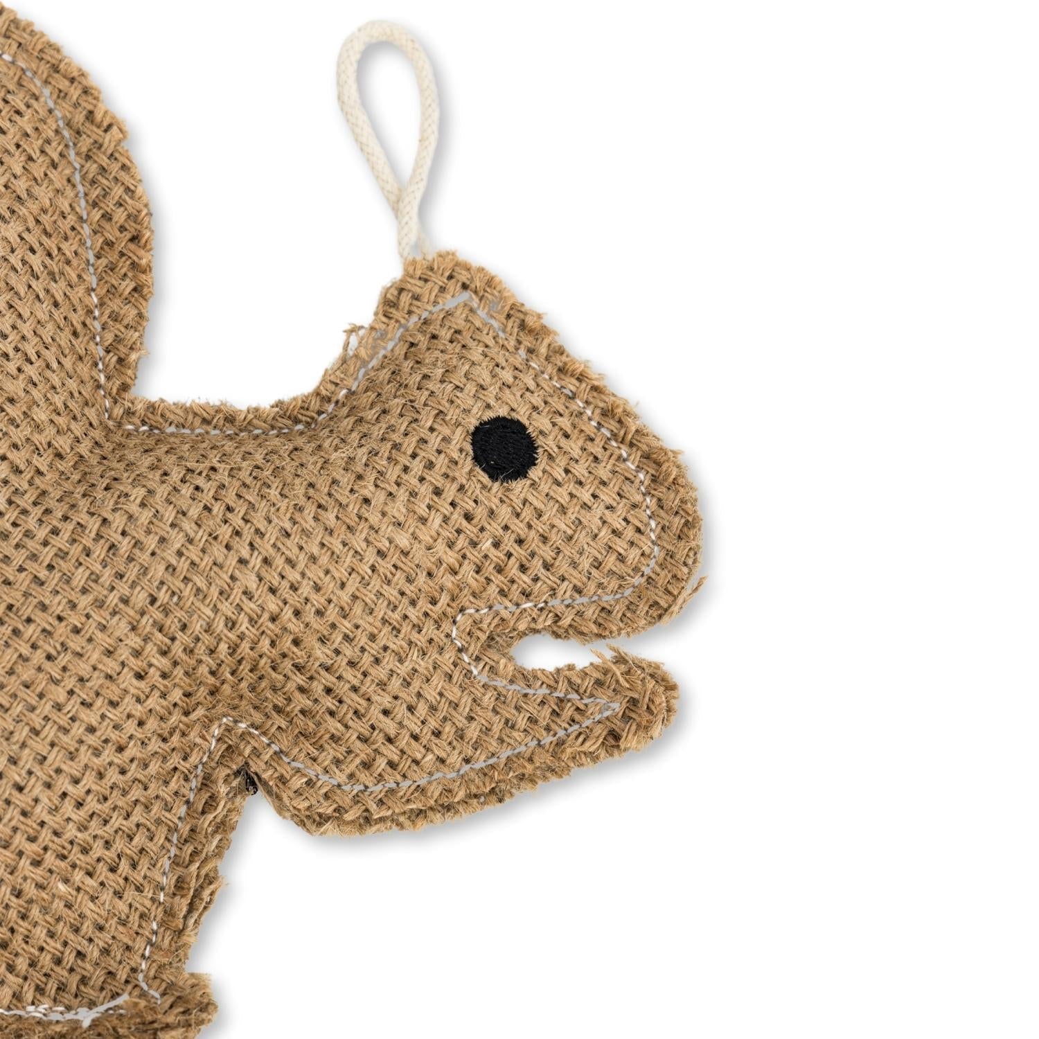 Rustic Jute Squirrel: Sustainable Eco Dog Chew Toy-3