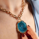 Statement Necklace with Natural Agate Phoebe`s  