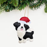 Stealing Santa's Hat Border Collie Ornament