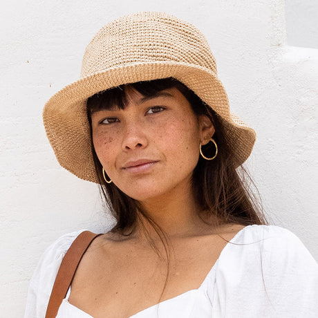 Summer Bucket Hat - Crocheted Natural by Made by Minga - Sumiye Co