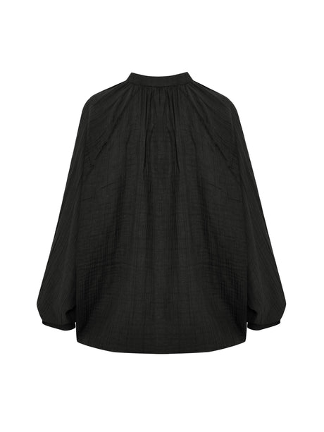 Kaya Buttoned Blouse - Charcoal - Sumiye Co