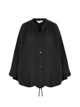 Kaya Buttoned Blouse - Charcoal - Sumiye Co