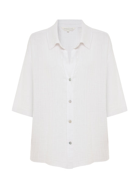 Kaya Boyfriend Shirt - White - Sumiye Co
