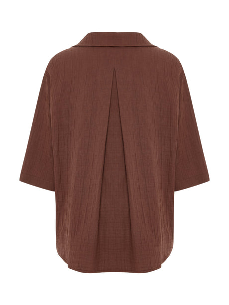 Kaya Boyfriend Shirt - Terracotta - Sumiye Co