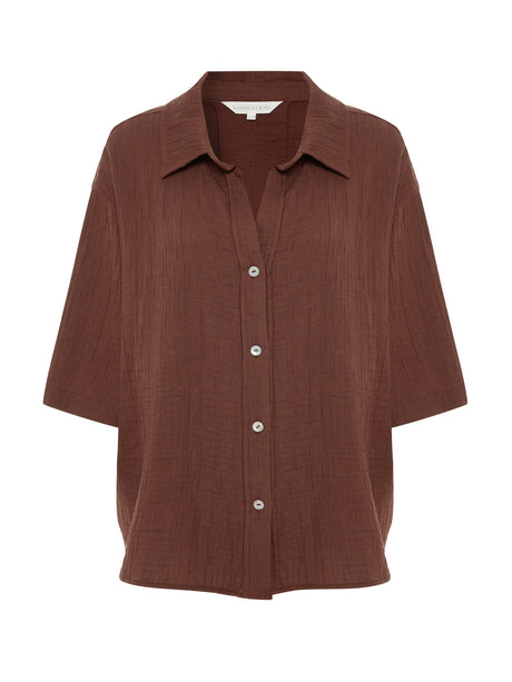 Kaya Boyfriend Shirt - Terracotta - Sumiye Co