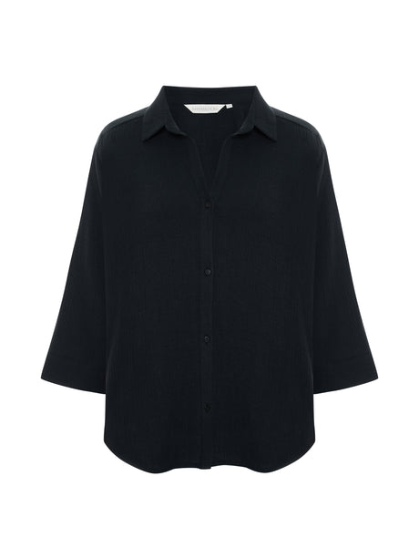Aura Maxi Shirt - Black - Sumiye Co