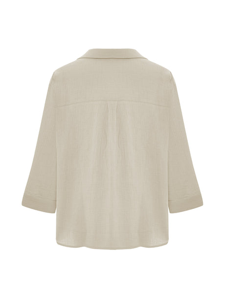 Aura Maxi Shirt - Oatmeal - Sumiye Co