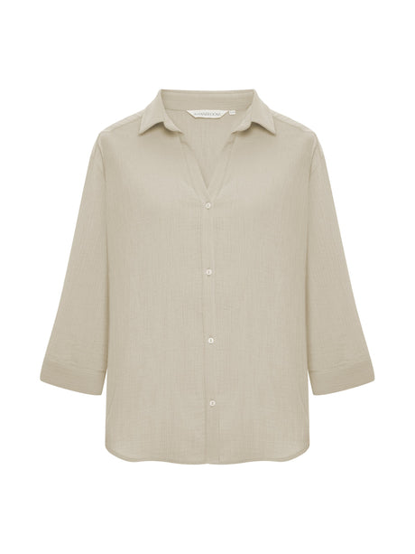 Aura Maxi Shirt - Oatmeal - Sumiye Co