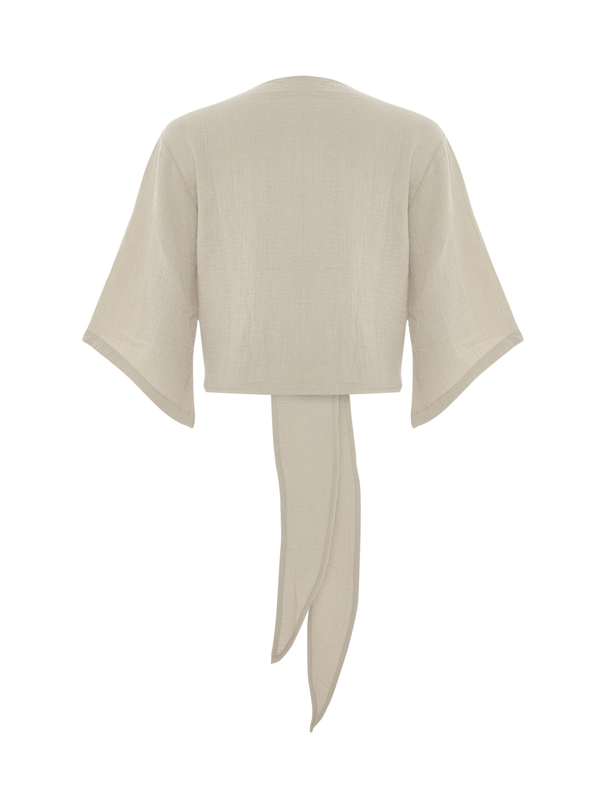 Aura Wrap Top - Oatmeal - Sumiye Co