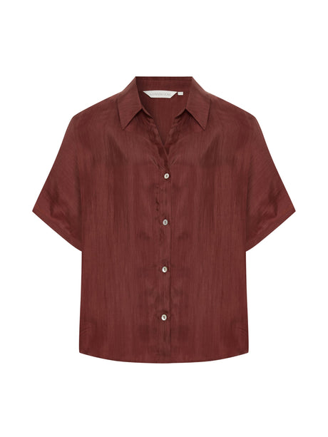 Lucid Flow Shirt - Burgundy - Sumiye Co