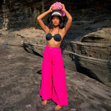 TAYLOR Wide-leg Palazzo Pants In Hot Pink - Sumiye Co